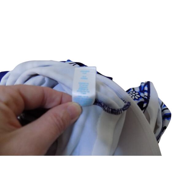 Bal Harbour Swimsuit Women 20 Blue One Piece Summer Seychelles‎ Faux Wrap Sash - Picture 4 of 4